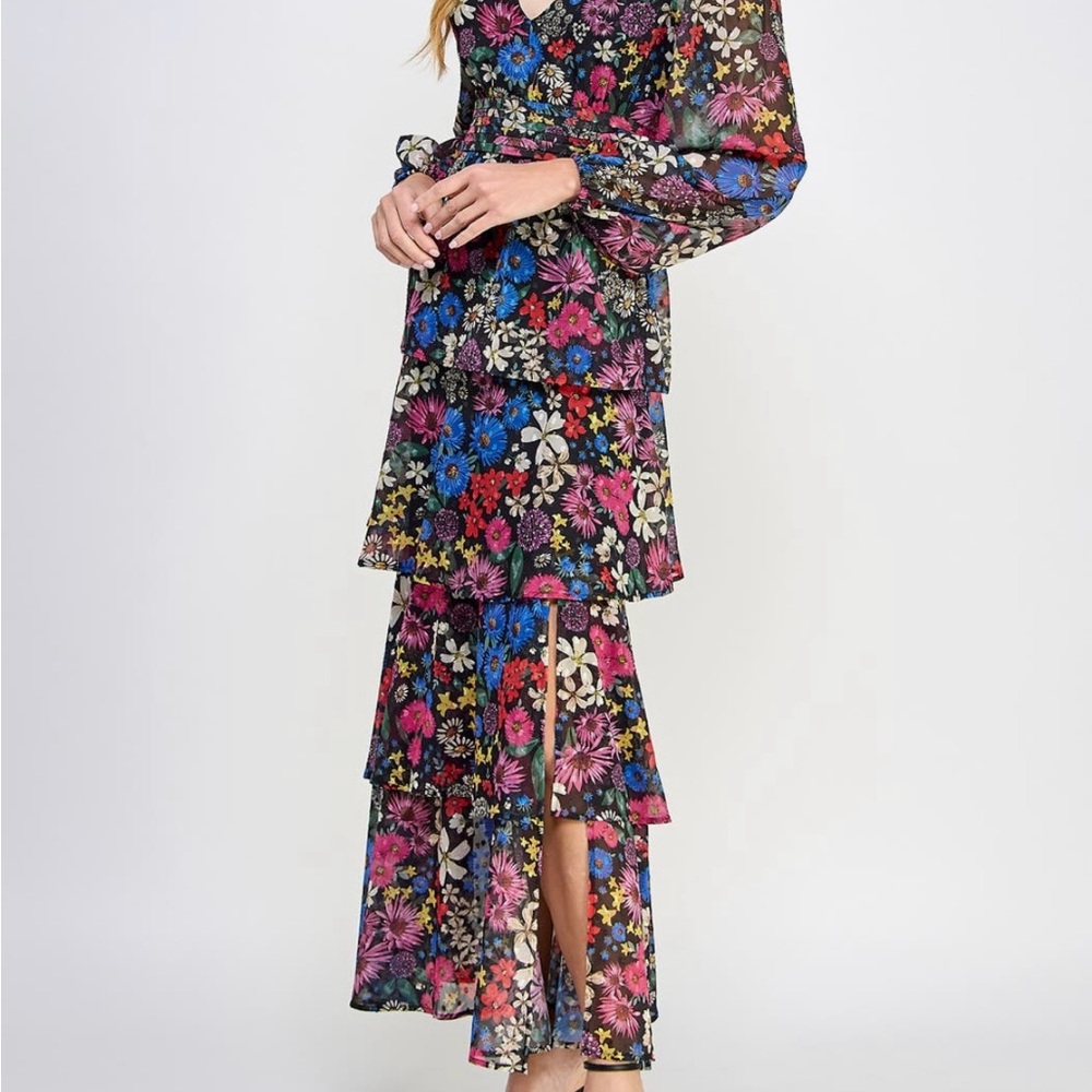 Floral Maxi Dress with Long Sleeves
